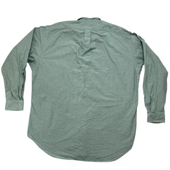 RALPH LAUREN Green Blake 100% Cotton Long Sleeve Button Up Shirt Sz Large Pony - Picture 2 of 7